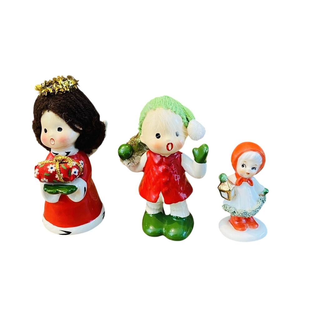 Lot of 3 Vintage Napcoware Christmas Caroler Figurines 9750 9754